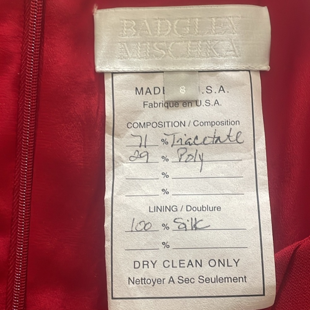 Badgley Mischka VINTAGE RED jersey gown size 8 - Picture 15 of 15